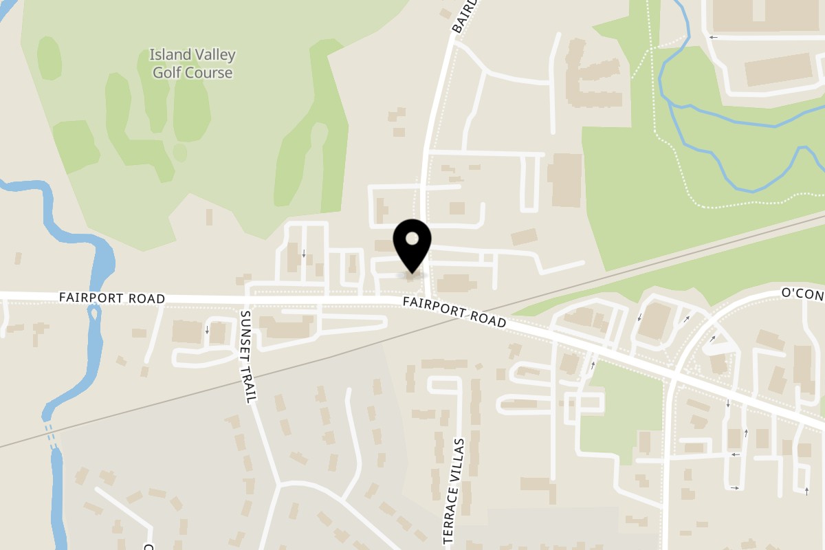 Map showing the location of Dalia's on 1220 Fairport Rd #5 in Fairport